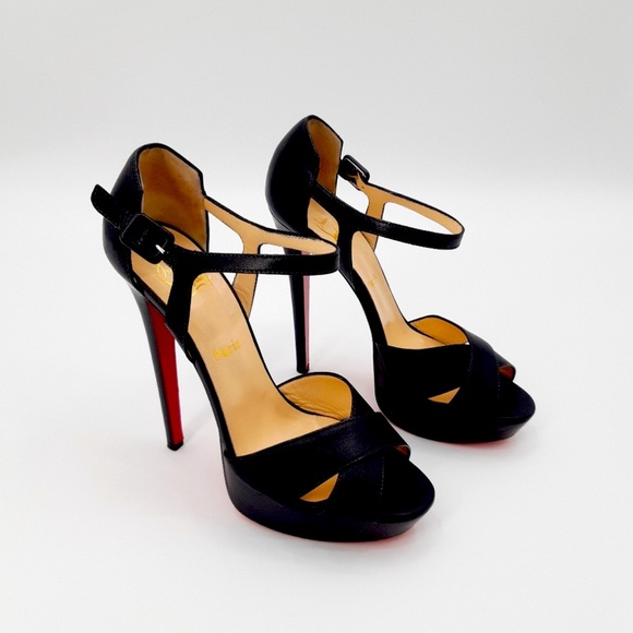 Louboutin | Sporting 140 mm Calfskin Leather Heels in Black - Picture 1 of 13